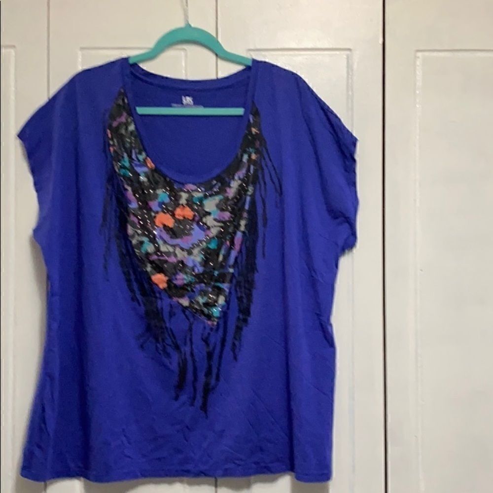 French Connection UkStyle blouse  graphic top 2X